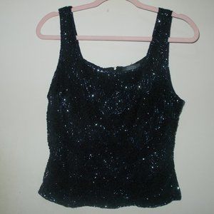Dress Barn Beaded Top Black Size Medium